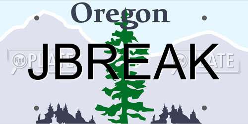 JBREAK Oregon License Plate