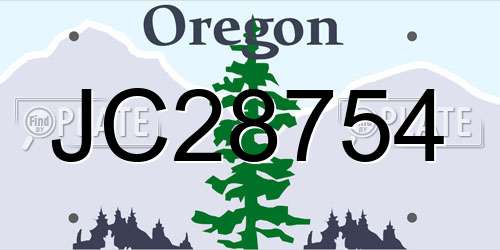 JC28754 Oregon License Plate
