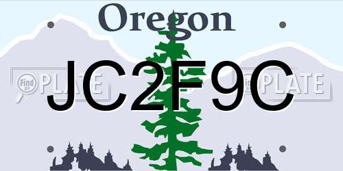 JC2F9C Oregon License Plate