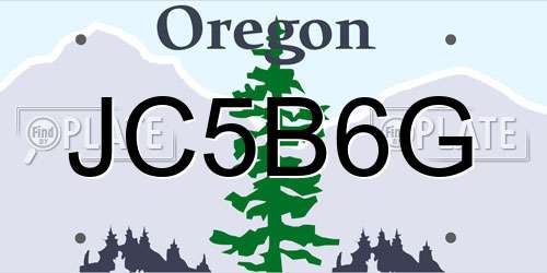 JC5B6G Oregon License Plate
