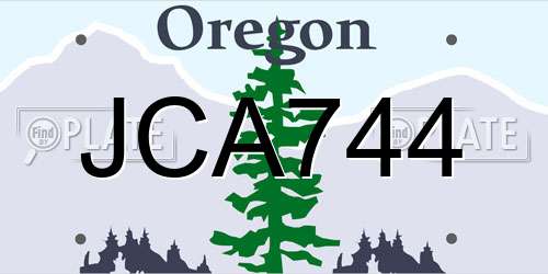 JCA744 Oregon License Plate