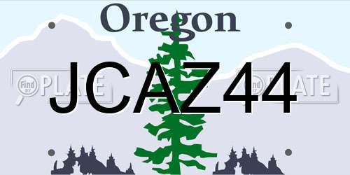 JCAZ44 Oregon License Plate