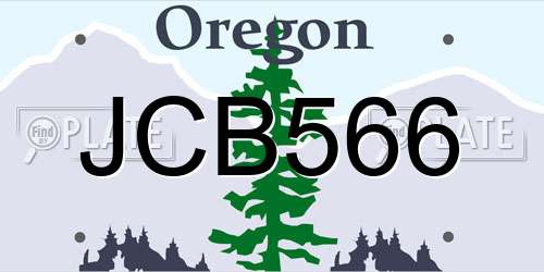 JCB566 Oregon License Plate