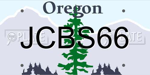 JCBS66 Oregon License Plate