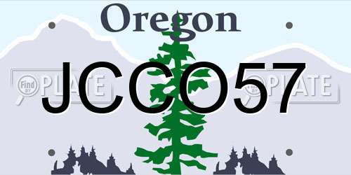 JCCO57 Oregon License Plate
