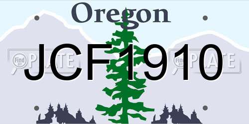 JCF1910 Oregon License Plate