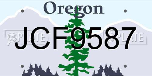 JCF9587 Oregon License Plate