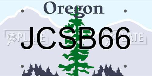 JCSB66 Oregon License Plate