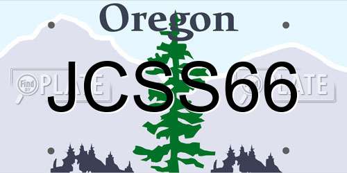 JCSS66 Oregon License Plate