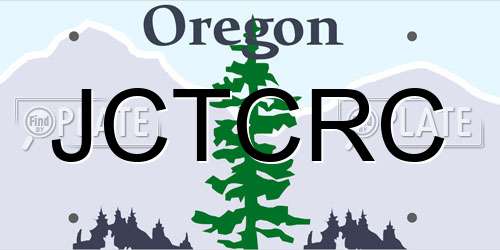 JCTCRC Oregon License Plate