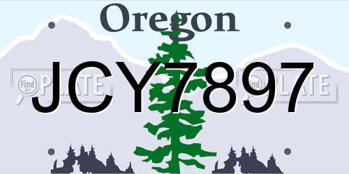 JCY7897 Oregon License Plate