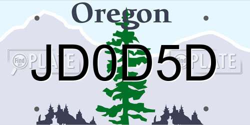 JD0D5D Oregon License Plate