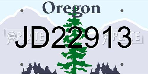 JD22913 Oregon License Plate