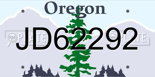 JD62292 Oregon License Plate