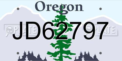 JD62797 Oregon License Plate