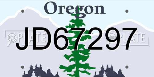 JD67297 Oregon License Plate