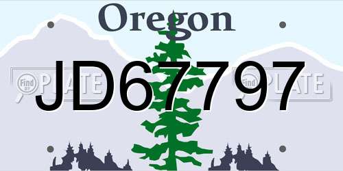 JD67797 Oregon License Plate