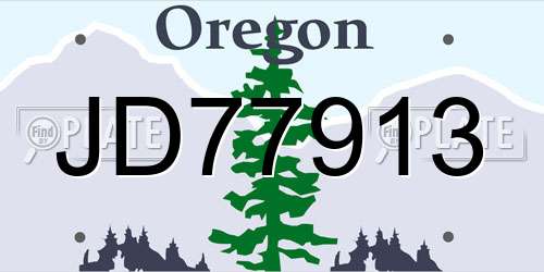 JD77913 Oregon License Plate