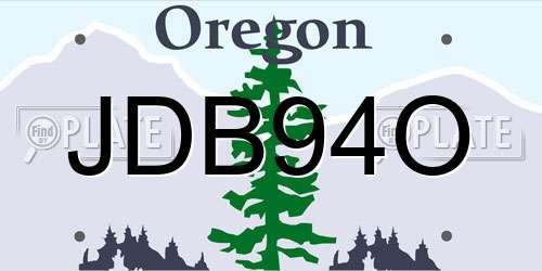 JDB94O Oregon License Plate