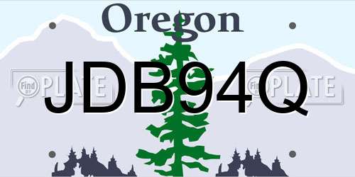 JDB94Q Oregon License Plate