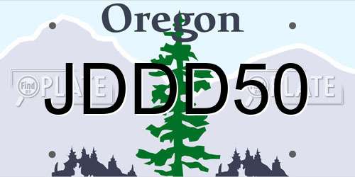 JDDD50 Oregon License Plate