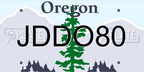 JDDO80 Oregon License Plate
