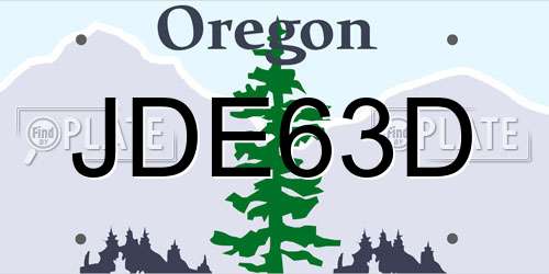 JDE63D Oregon License Plate