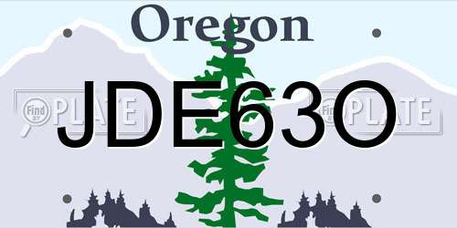 JDE63O Oregon License Plate