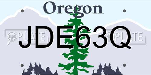 JDE63Q Oregon License Plate