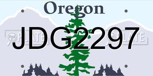 JDG2297 Oregon License Plate