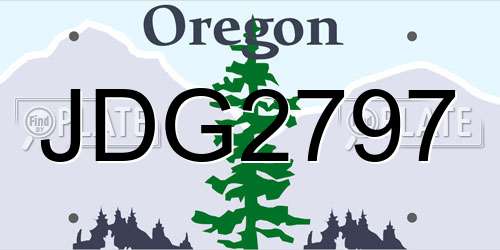 JDG2797 Oregon License Plate