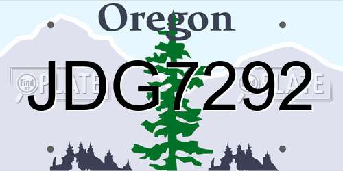 JDG7292 Oregon License Plate