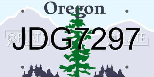 JDG7297 Oregon License Plate