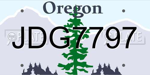 JDG7797 Oregon License Plate