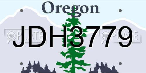 JDH3779 Oregon License Plate