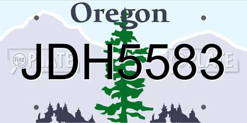 JDH5583 Oregon License Plate