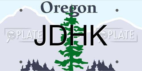 JDHK Oregon License Plate