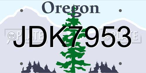 JDK7953 Oregon License Plate