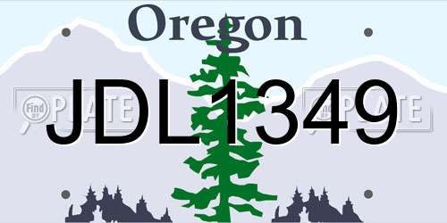 JDL1349 Oregon License Plate
