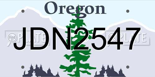 JDN2547 Oregon License Plate