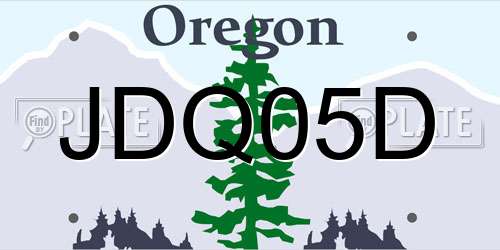 JDQ05D Oregon License Plate