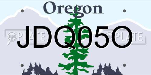 JDQ05O Oregon License Plate