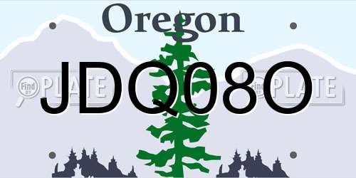 JDQ08O Oregon License Plate