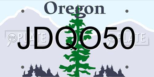 JDQO50 Oregon License Plate