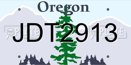 JDT2913 Oregon License Plate