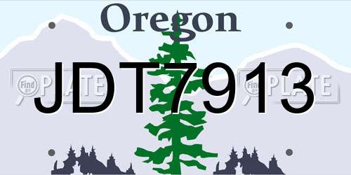 JDT7913 Oregon License Plate