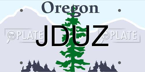 JDUZ Oregon License Plate