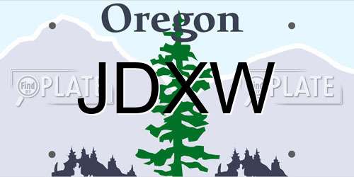 JDXW Oregon License Plate