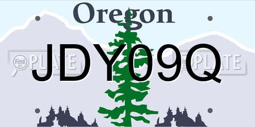 JDY09Q Oregon License Plate