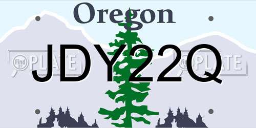 JDY22Q Oregon License Plate